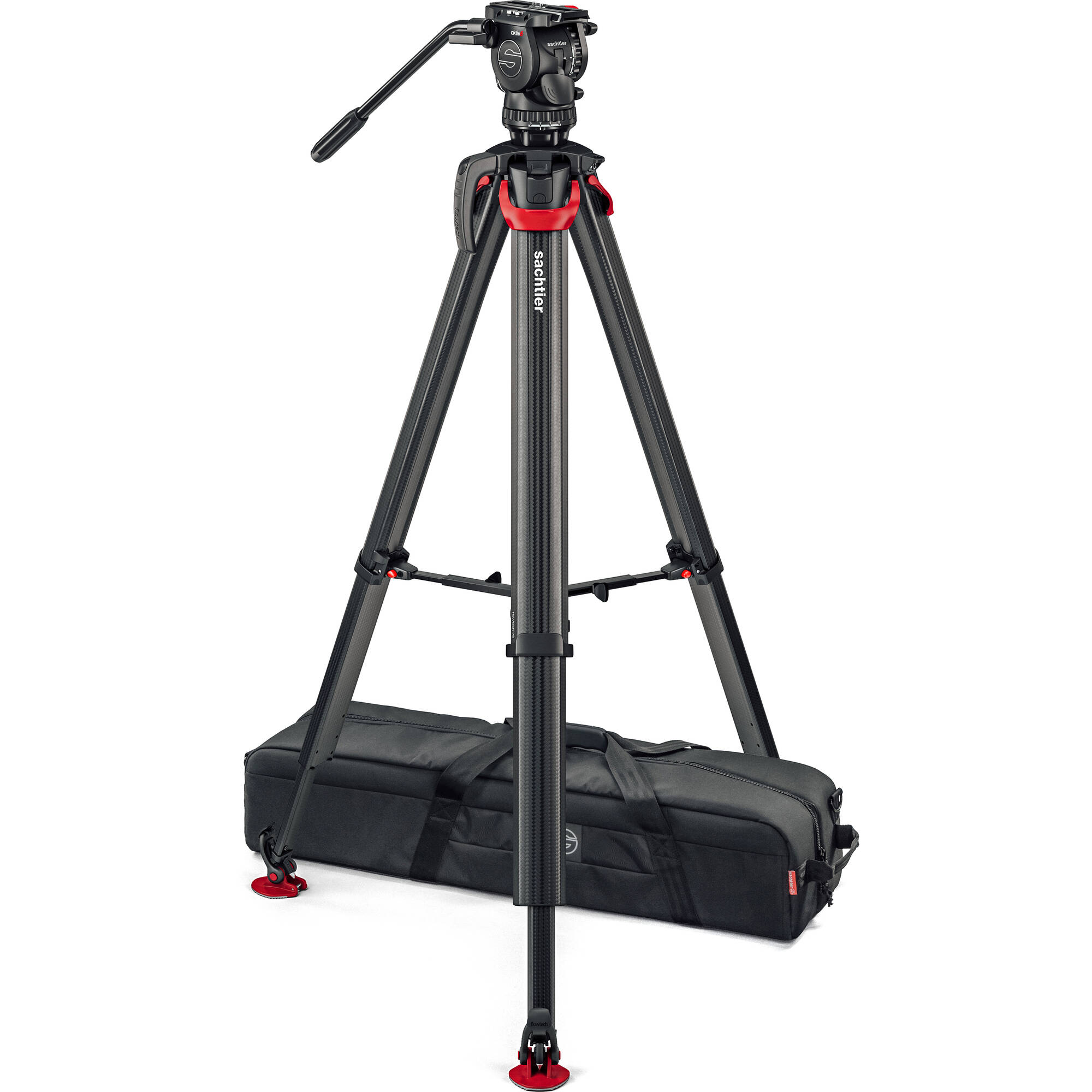 Видео статив Sachtler System aktiv6 flowtech75 MS Карбонов комплект със система за бързо разпъване