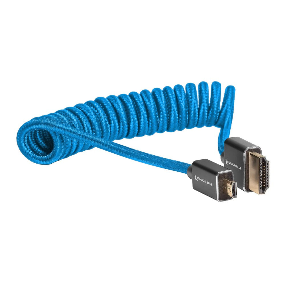 Micro HDMI to Full HDMI Cable 12-24in Braided Coiled