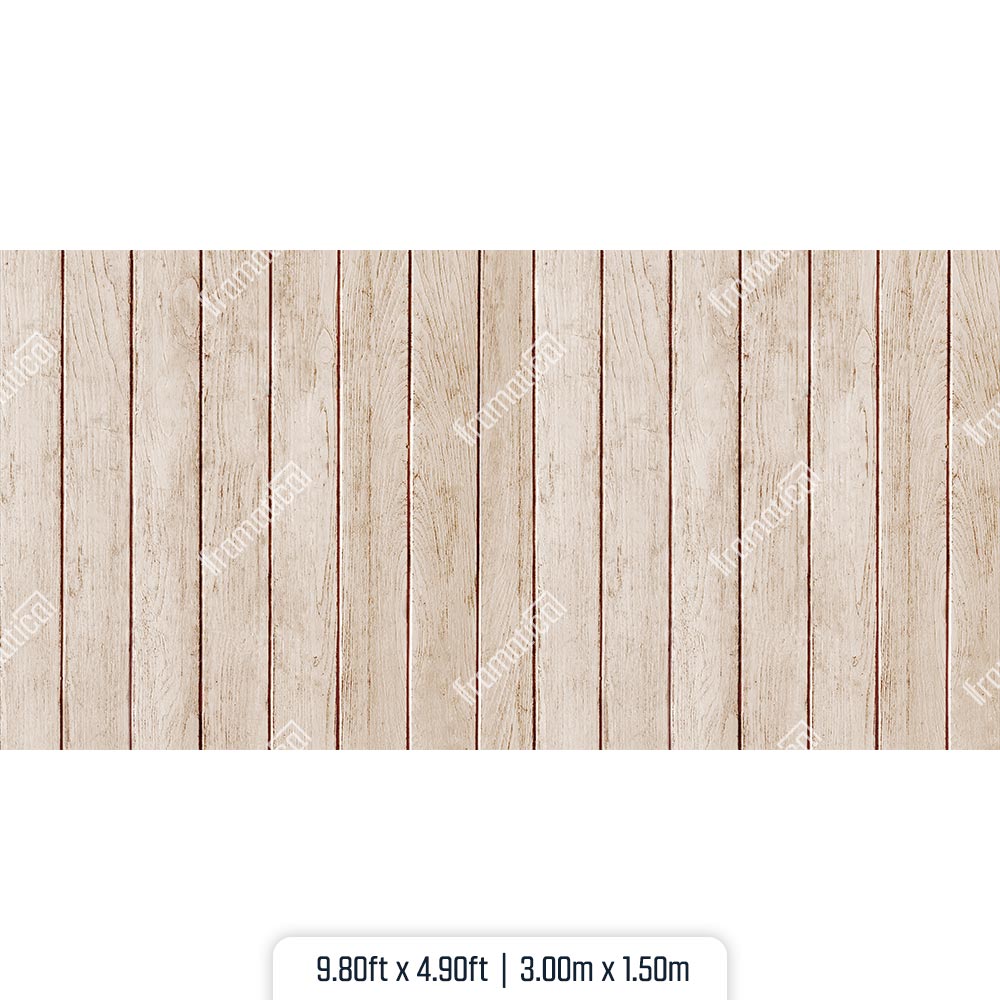 Light Beige Vertical Wood Mat Floor - 3.00m x 1.50m