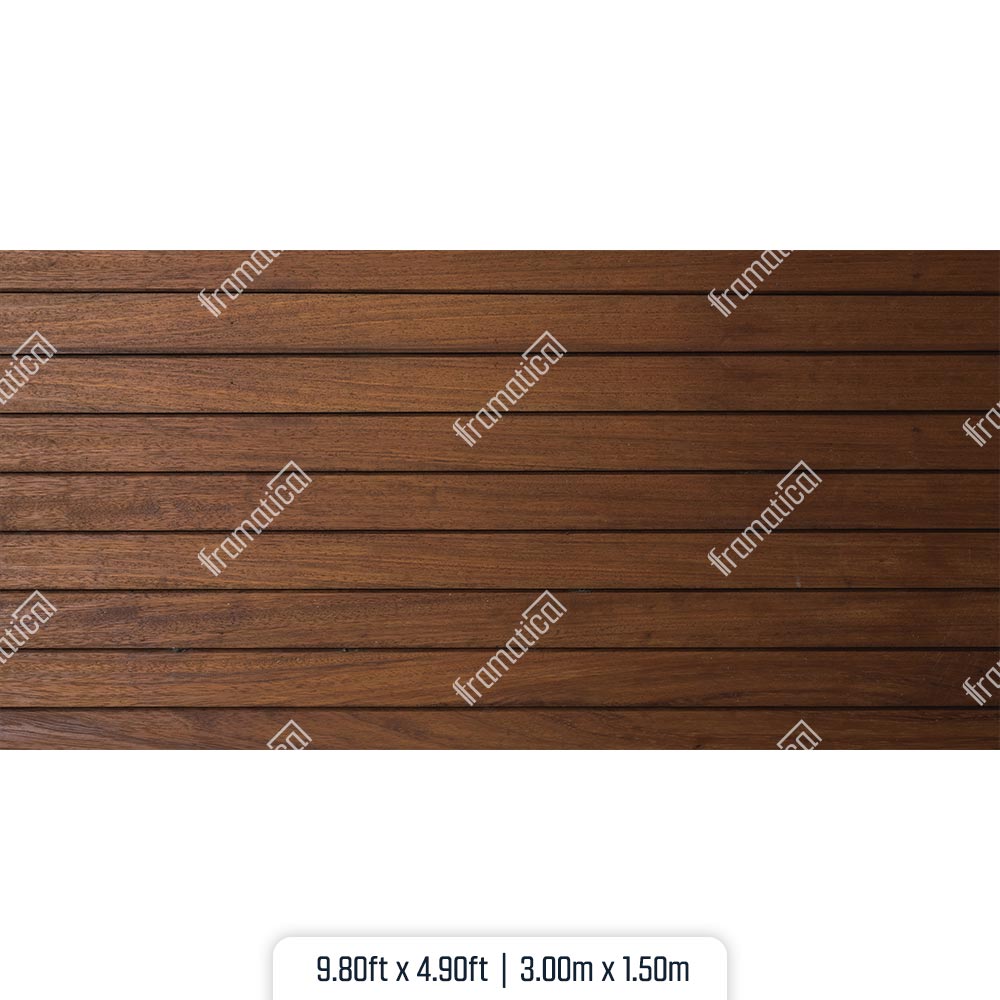 Horizontal Medium Brown Wood Mat Floor - 3.00m x 1.50m