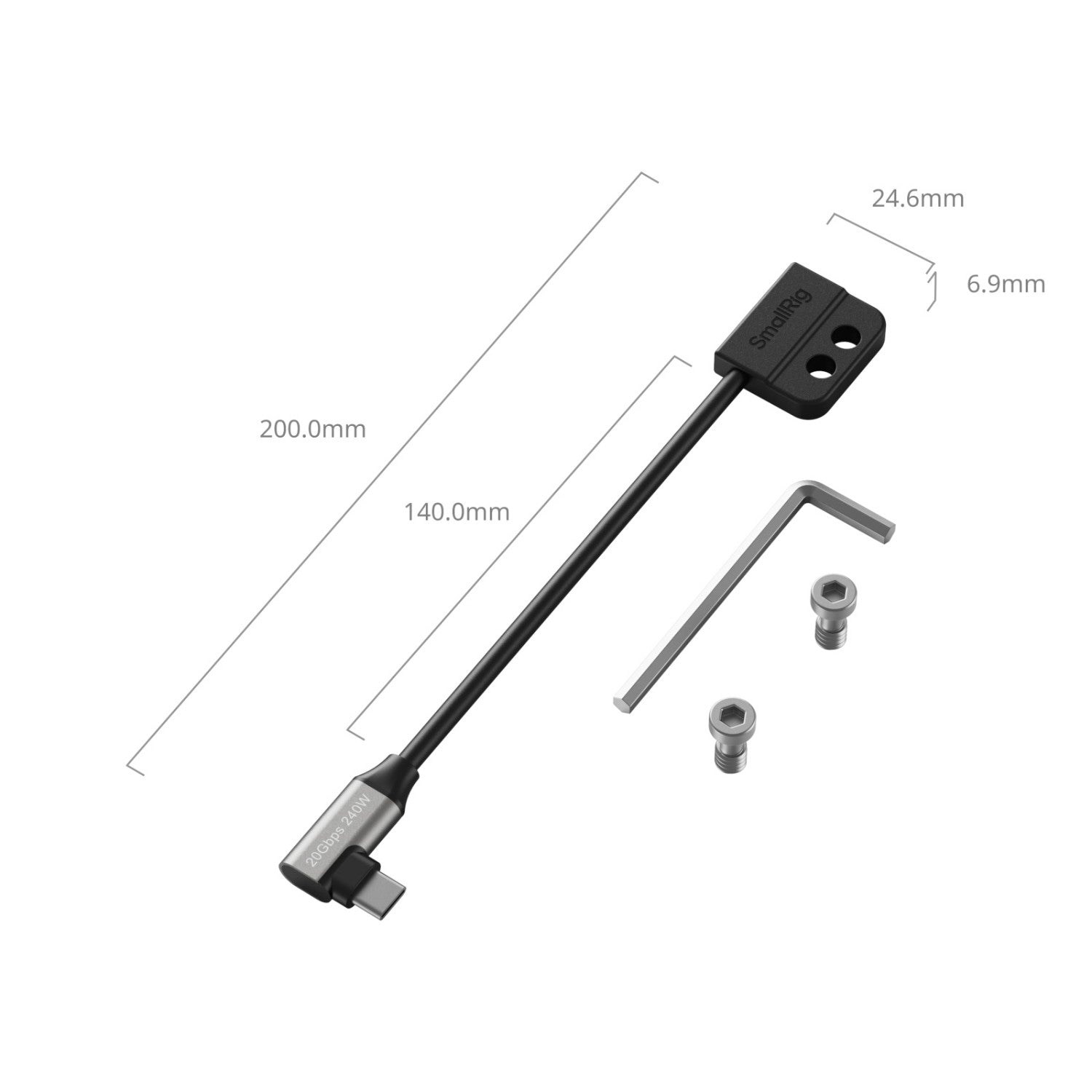 SmallRig USB-C кабел за данни (мъжки към женски) 5595