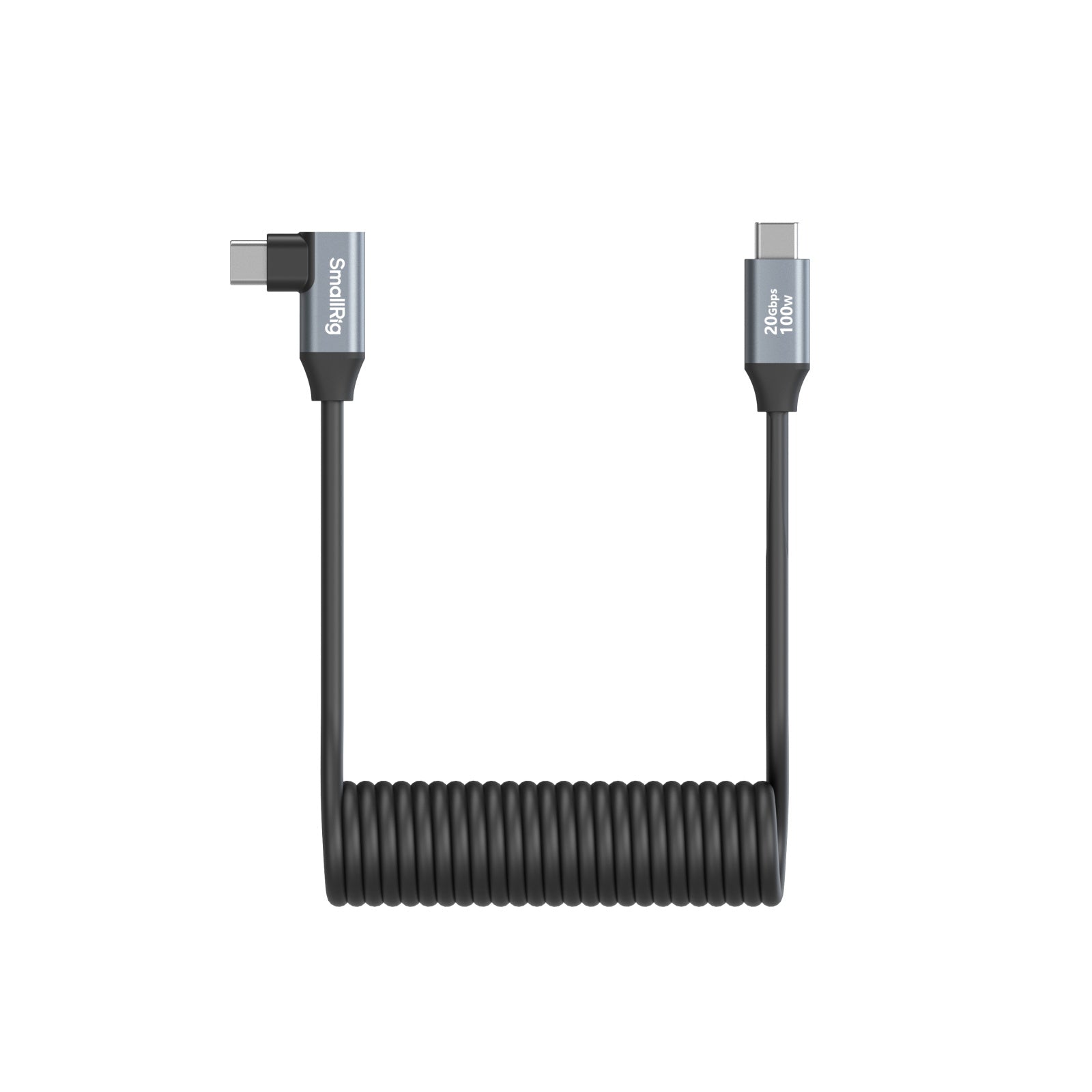 SmallRig USB-C (прав към ъглов) навит на спирала кабел за данни (60 см)