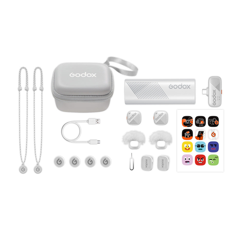 Godox Cube-SC Kit2 2.4GHz безжична микрофонна система (White)