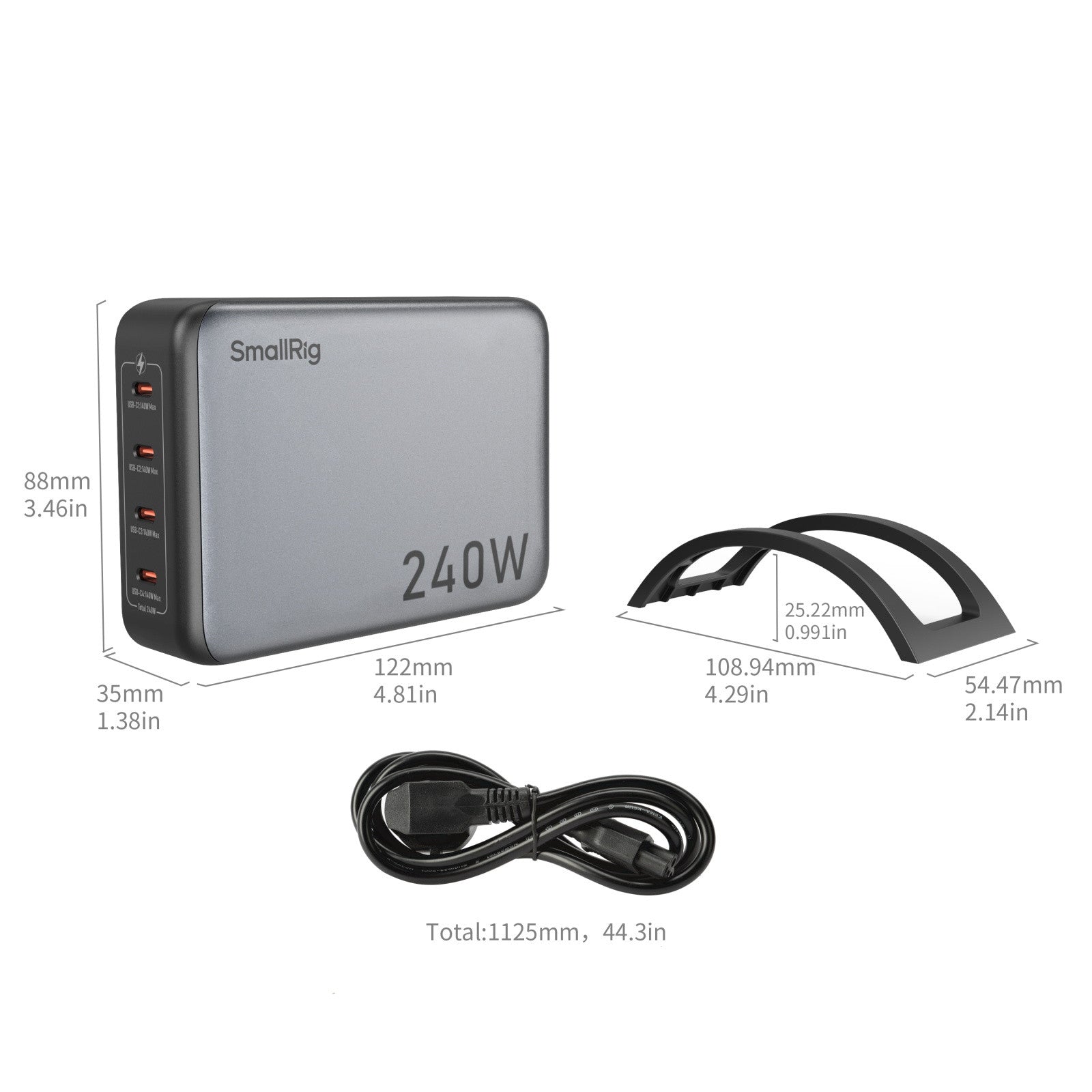 SmallRig 240W 4 портово PD зарядно устройство (стандарт ЕС)