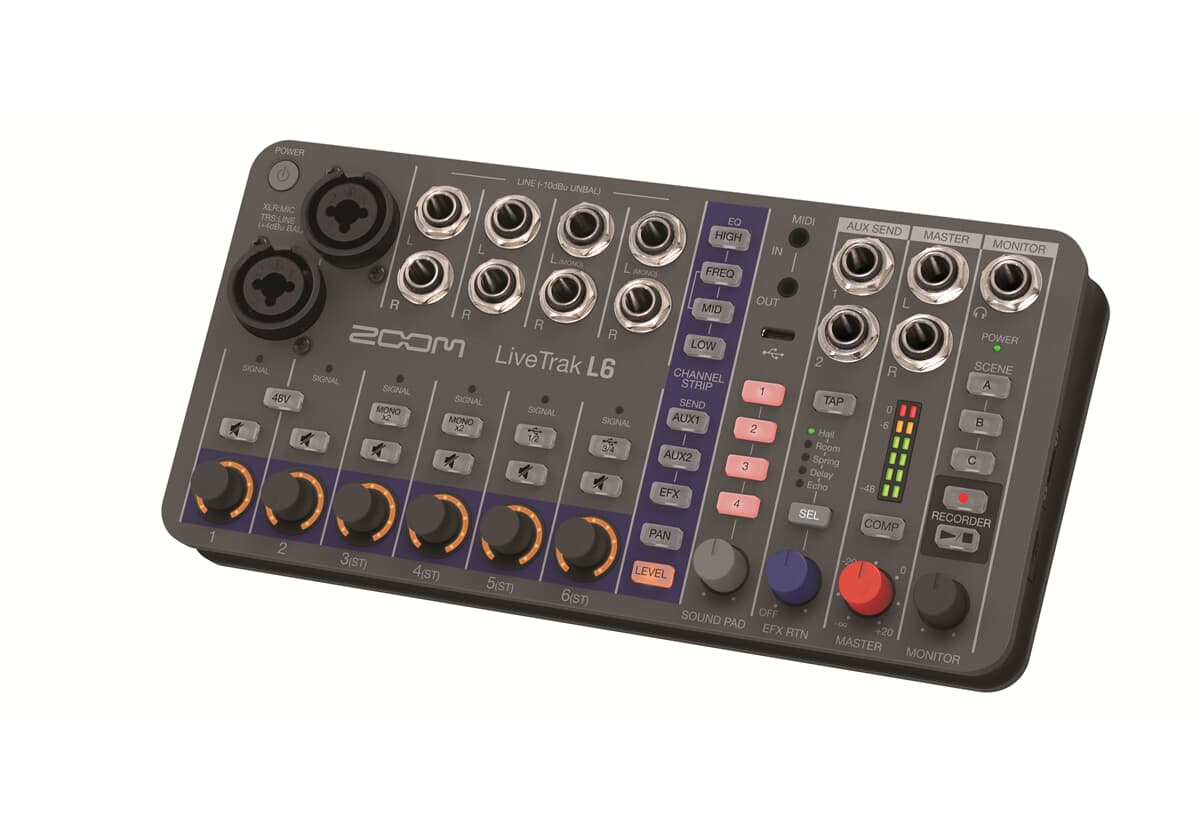 10 канален смесителен пулт с ефекти Zoom L-6 Livetrak - Digital Mixer and Recorder