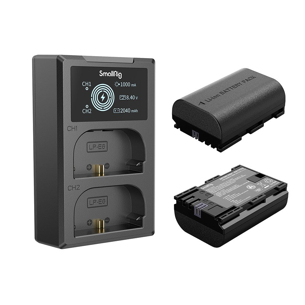 Комплект две батерии SmallRig LP-E6NH и зарядно