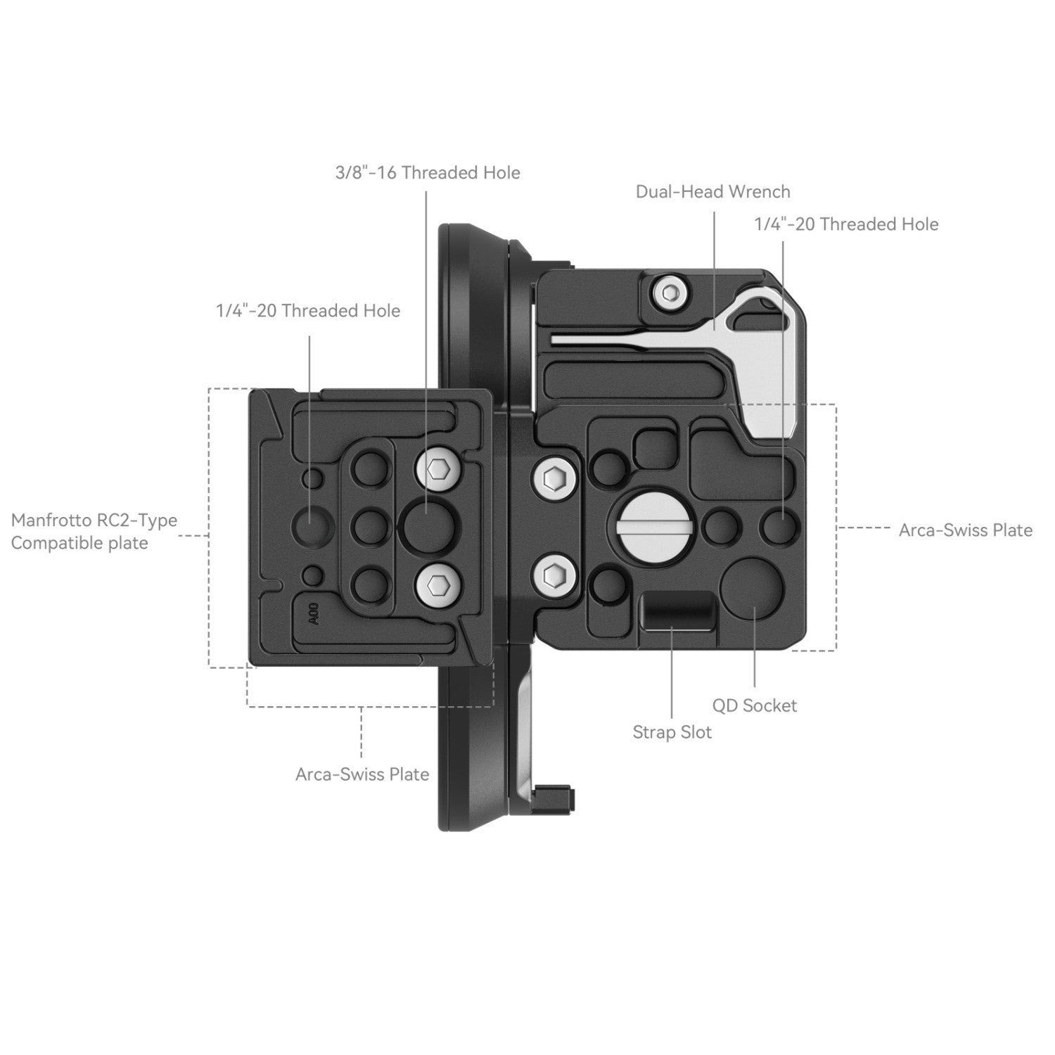 Комплект въртяща се хоризонтално-вертикална монтажна пластина SmallRig за Canon EOS R