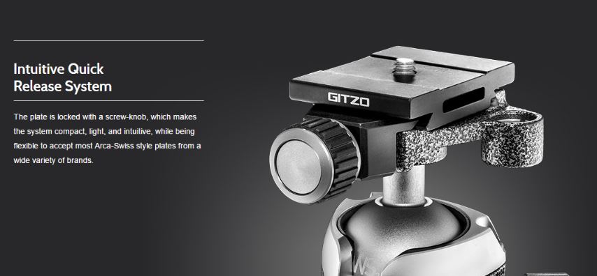 Ябълковидна глава Gitzo Center Ball Head Traveler - GH1382TQD Серия 1