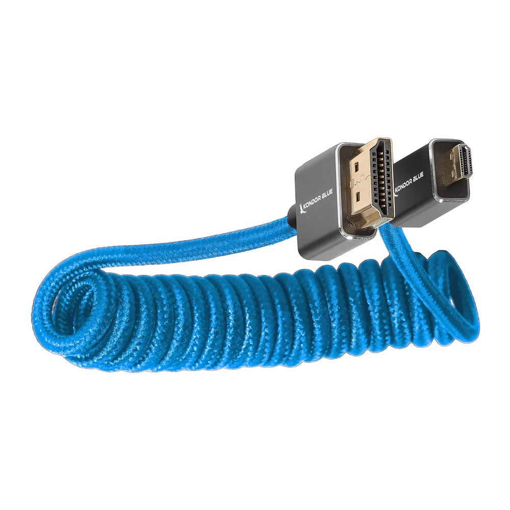 Micro HDMI to Full HDMI Cable 12-24in Braided Coiled