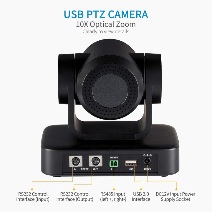1080p USB 2.0 PTZ камера с 10-кратно оптично увеличение FEELWORLD