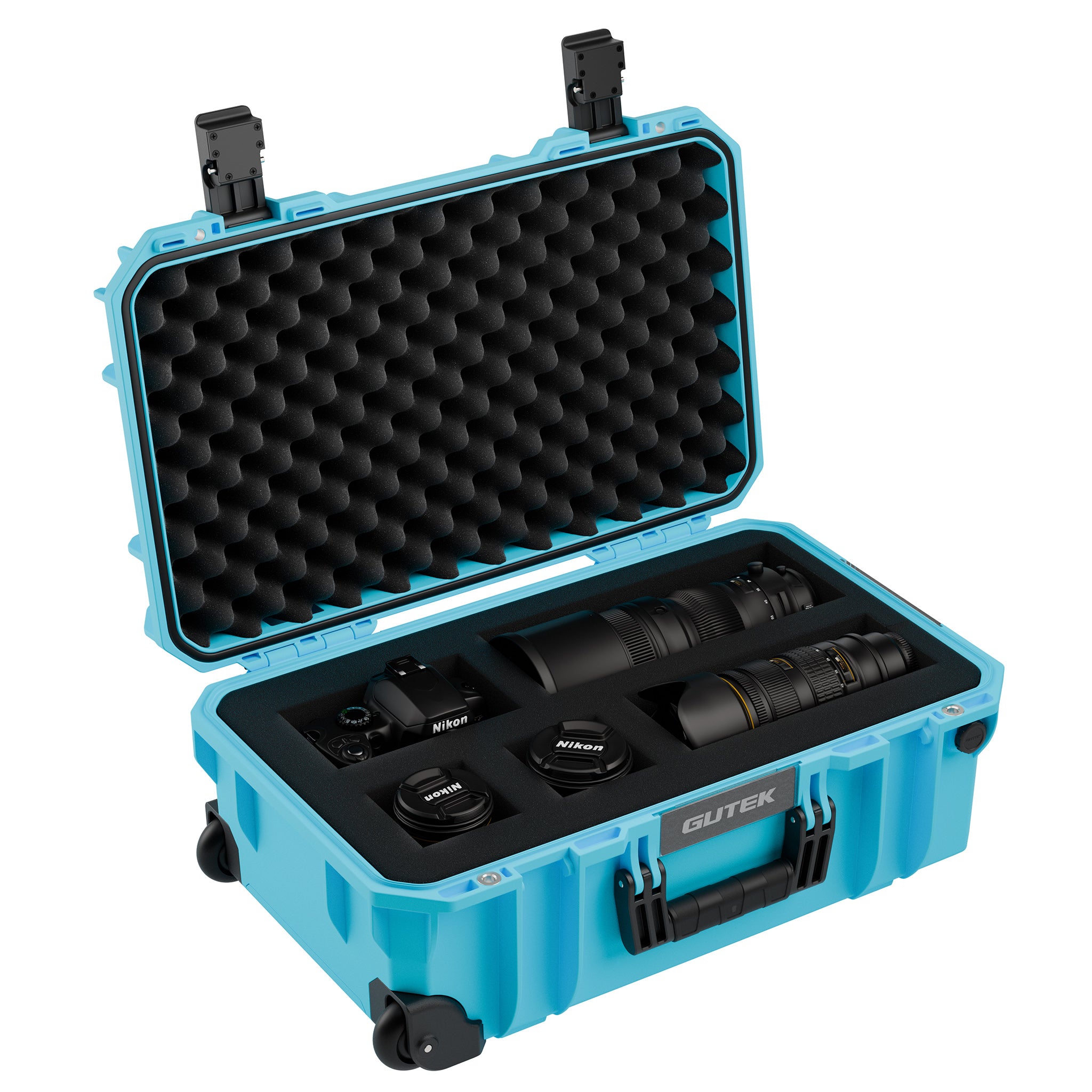 Твърд куфар с колелца GUTEK Tortoise T-300 Azure Blue - IP67