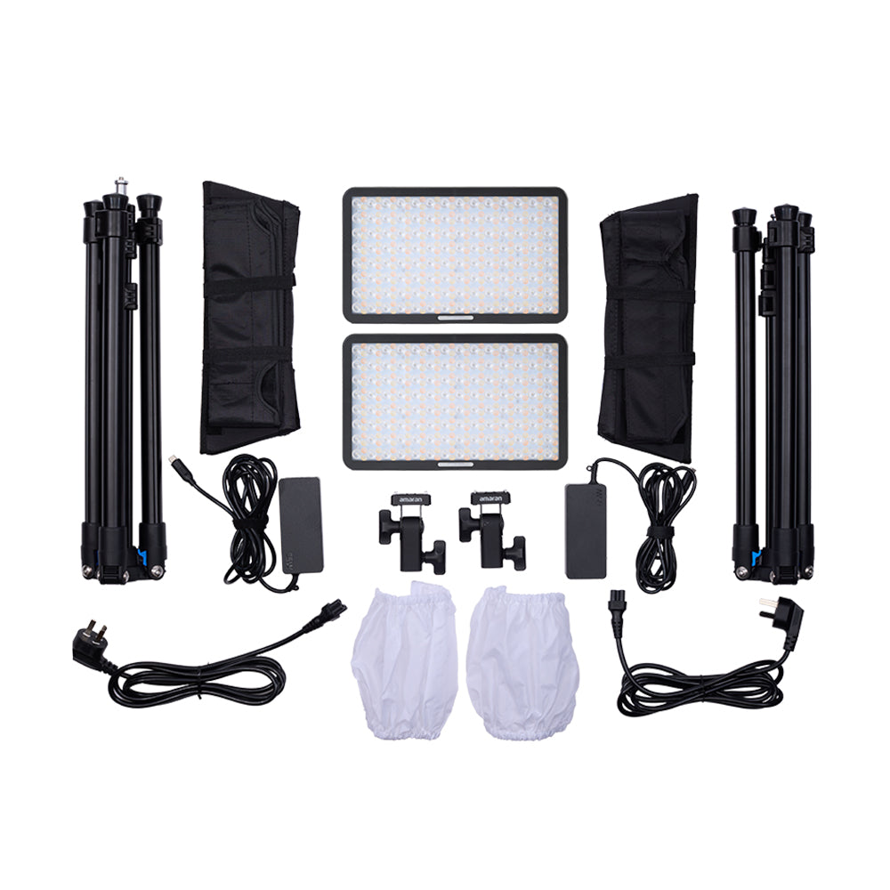 Комплект от 2 диодни панела Amaran Pano 60c RGBWW Charcoal