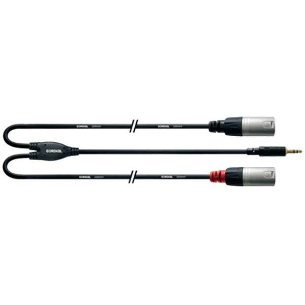 Аудио кабел CORDIAL CFY 1.5 WMM LONG – 3.5mm стерео (м) към 2x XLR (м), 1.5 м