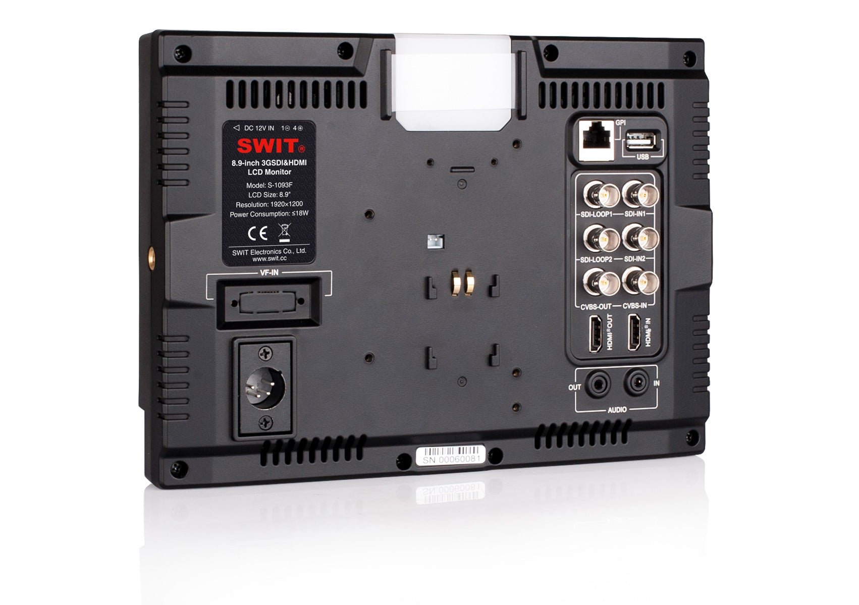 Монитор SWIT S-1093F - 9 инча - FHD - 3G SDI - Waveform