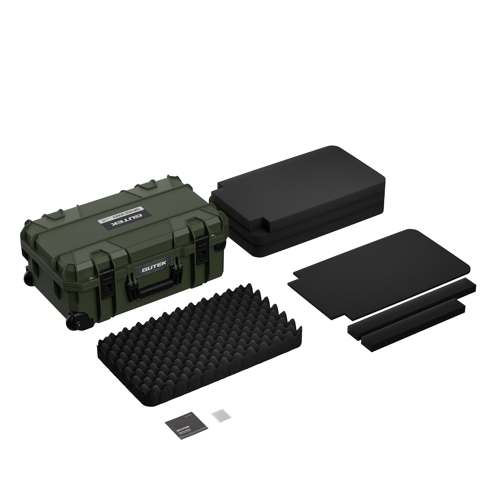 Твърд куфар с колелца GUTEK Tortoise T-300 Olive Drab Green - IP67