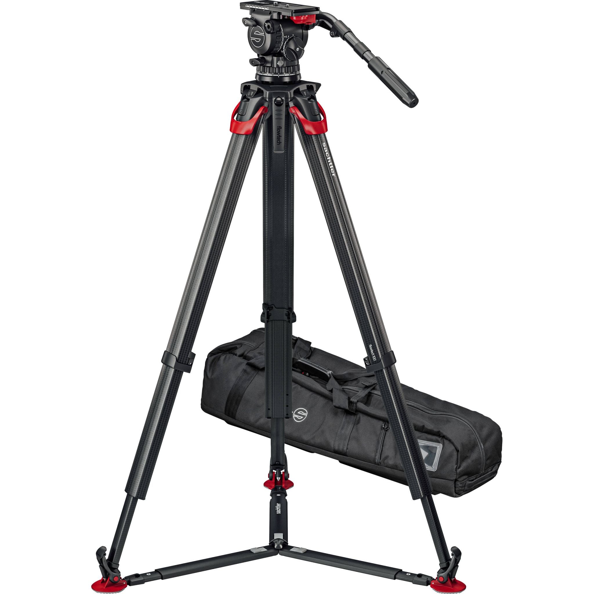 Видео статив комплект Sachtler System aktiv14T flowtech100 GS карбонов със система за бързо разпъване