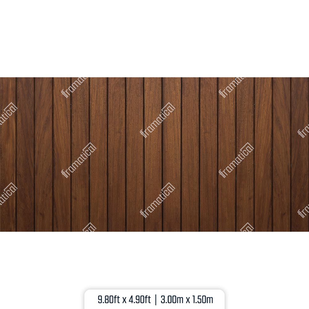 Vertical Medium Brown Wood Mat Floor - 3.00m x 1.50m