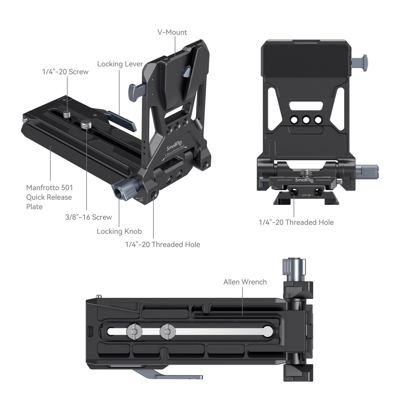 Комплект за монтиране на батерии V-Mount за кинокамери SmallRig