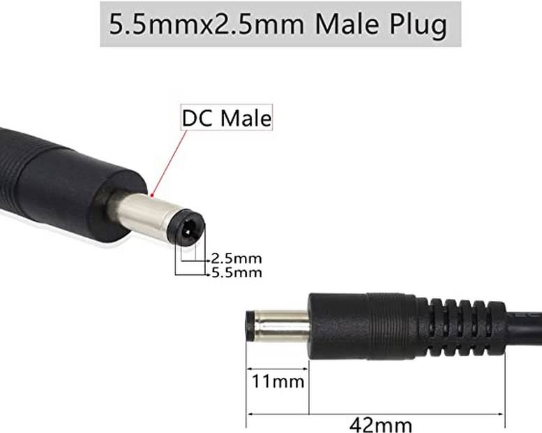 Cable DC 5.5mm x 2.5mm Male to Blank Wire