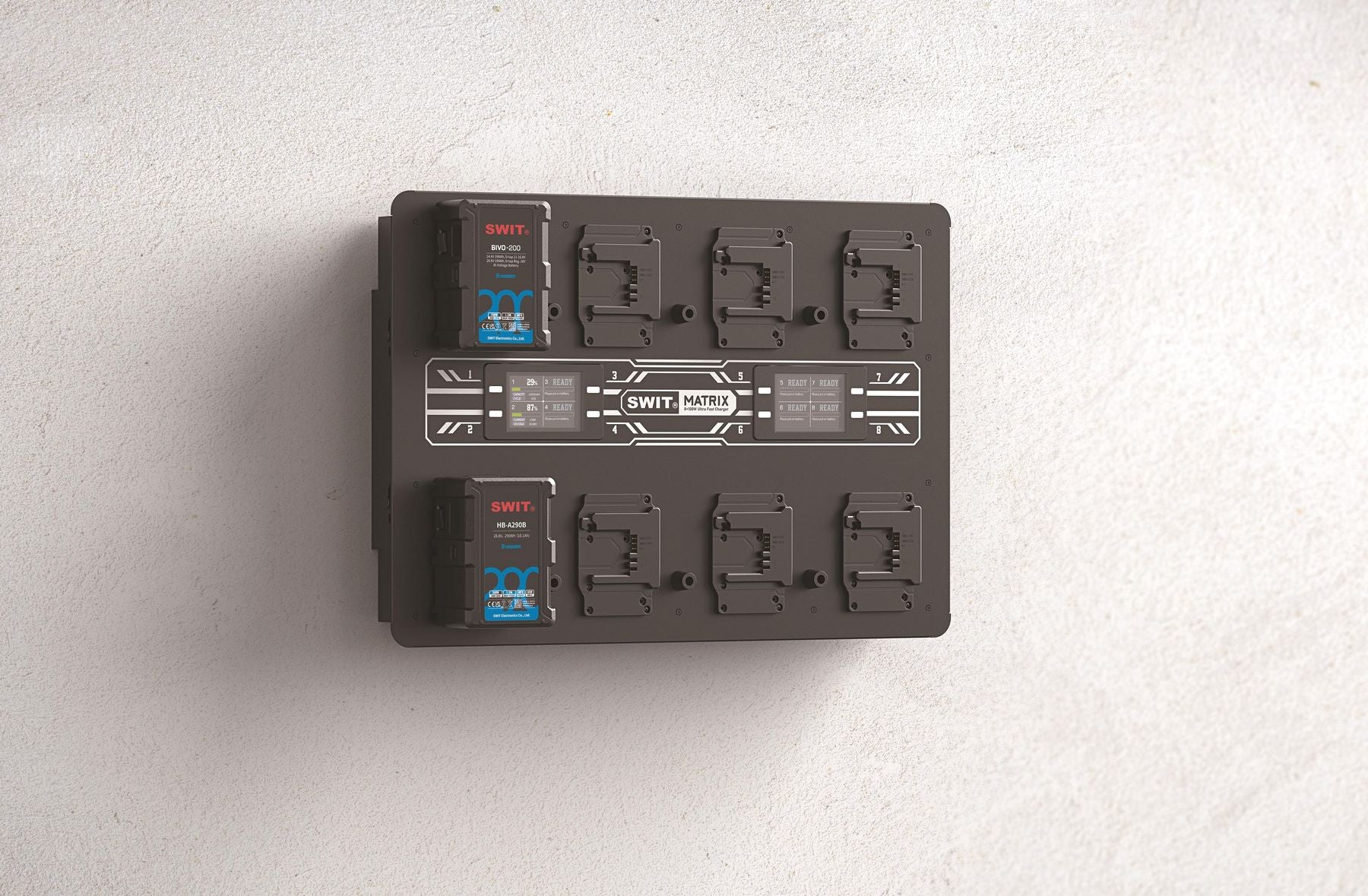 Зарядно устройство SWIT MATRIX-B8 за 8бр. B-Mount батерии - Стенен монтаж