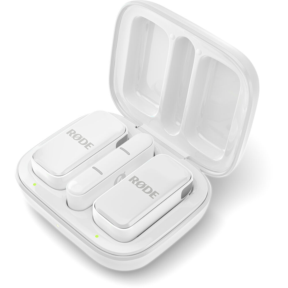 Комплект безжични брошки Rode Wireless Micro - 2бр. предавател и  двуканален приемник - Lightning - Бяло