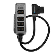 Kondor Blue 12V Metal D-Tap Hub Voltmeter 4-Way Port Power Tap Splitter (1/4in-20 Threads) (grey)