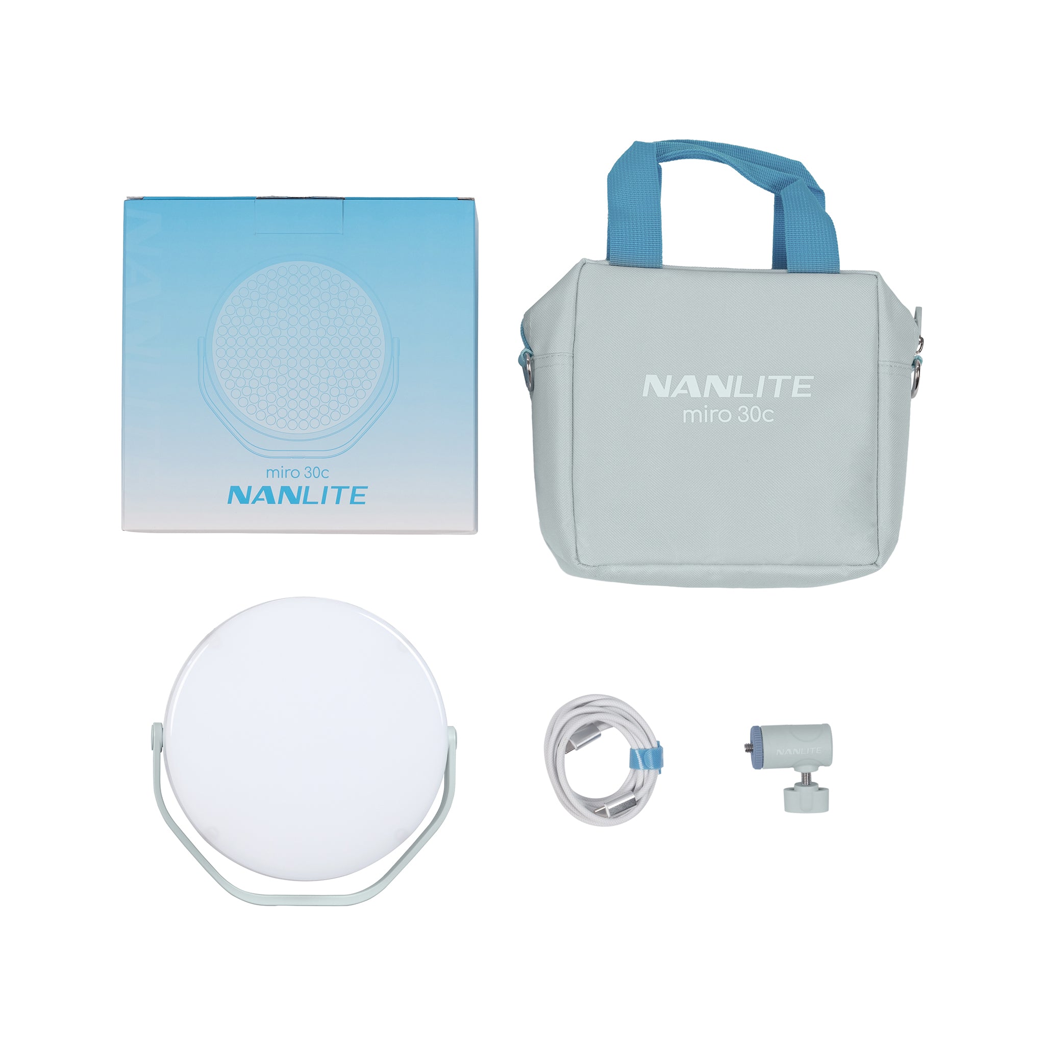 Кръгъл диоден панел NANLITE miro 30c LED Full-color (Mint Blue)
