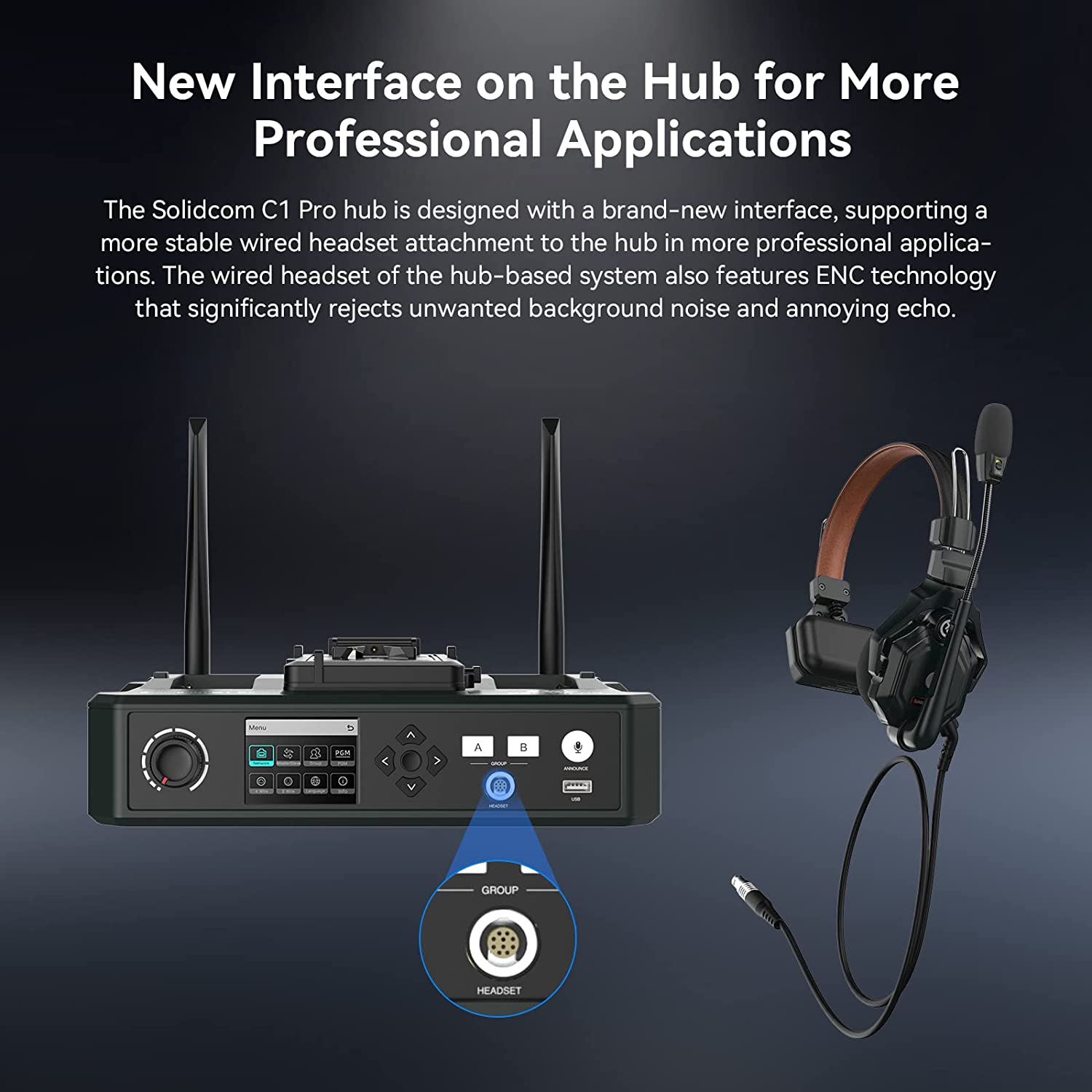 Интерком 8 слушалки Hollyland Solidcom C1 Pro Hub - 8S  с базова станция