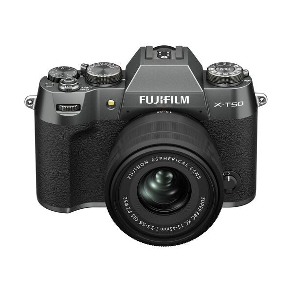 FUJIFILM X-T50 Mirrorless Camera with 15-45mm f/3.5-5.6 Lens Charcoal Silver