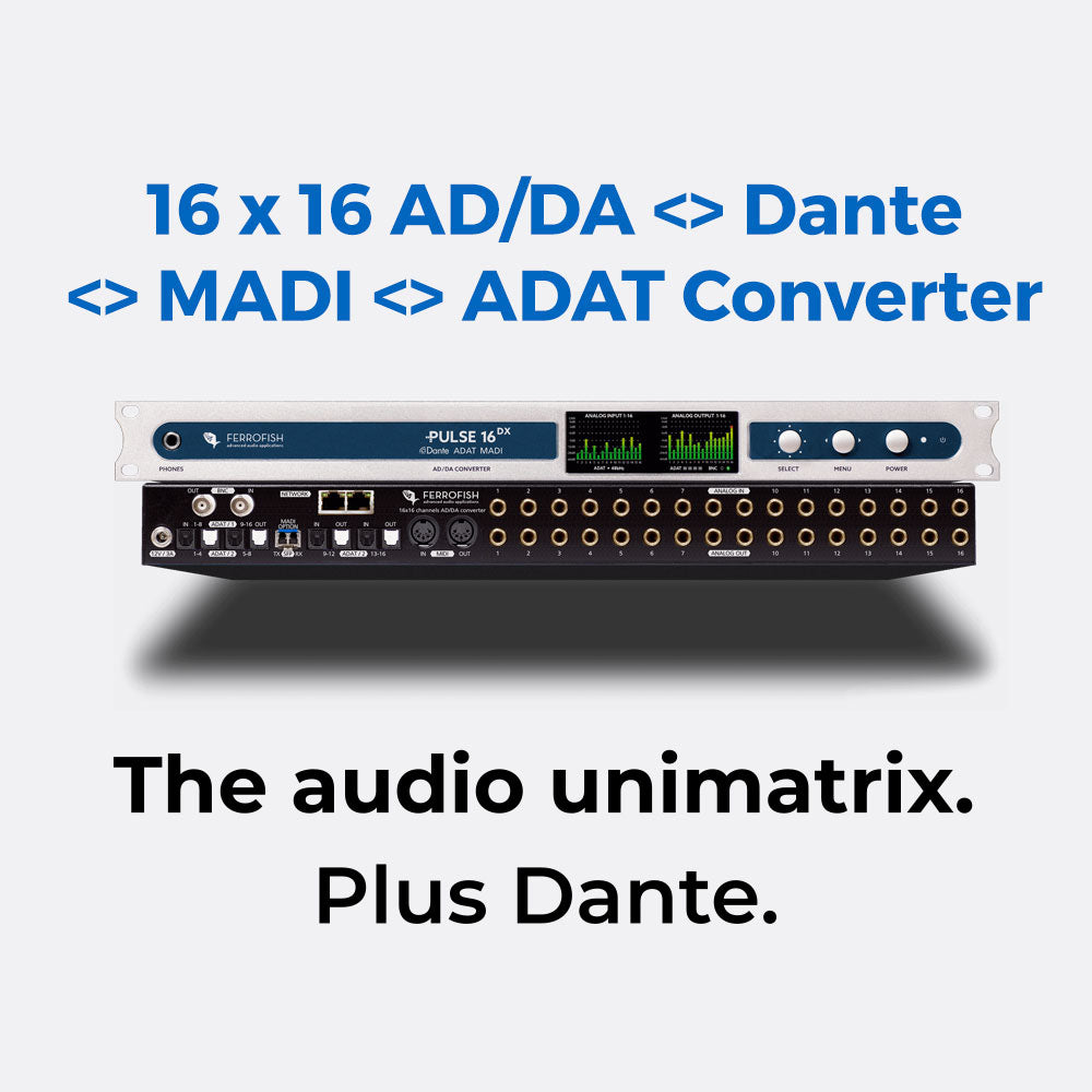 Ferrofish P16DXMM Pulse16 DX with Dante and Multimode SFP Module