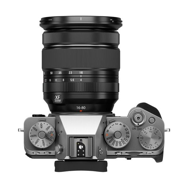 Фотоапарат Fujifilm X-T5 (сребърен) с обектив Fujifilm Fujinon XF 16-80mm f4 R OIS WR