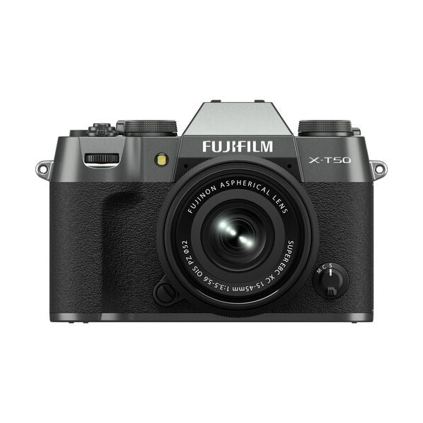 FUJIFILM X-T50 Mirrorless Camera with 15-45mm f/3.5-5.6 Lens Charcoal Silver