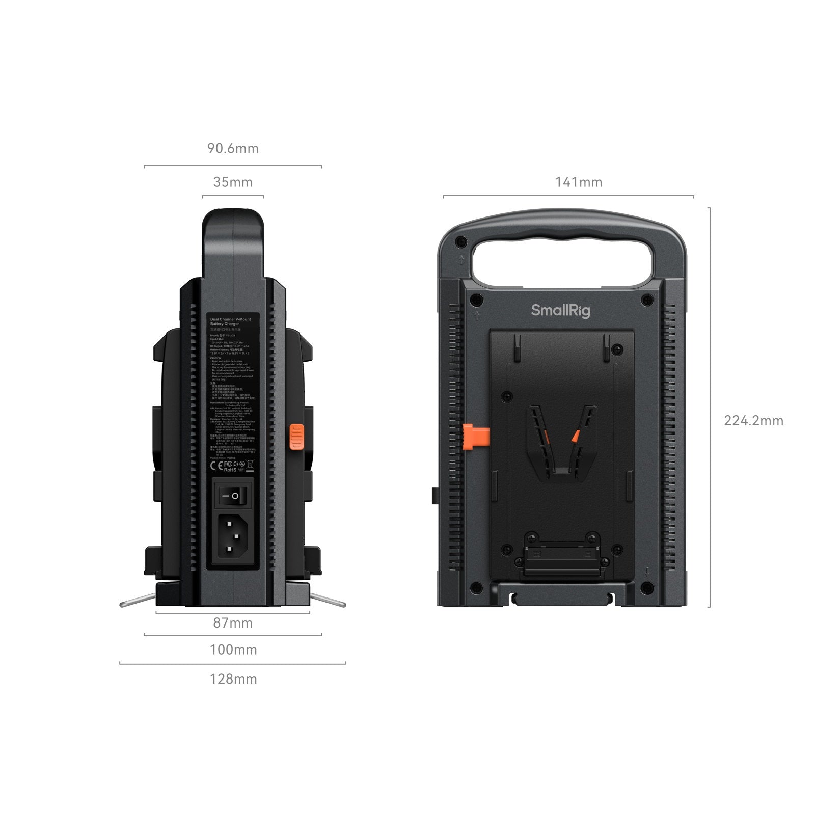 SmallRig dual channel fast charger forV-lock batteries