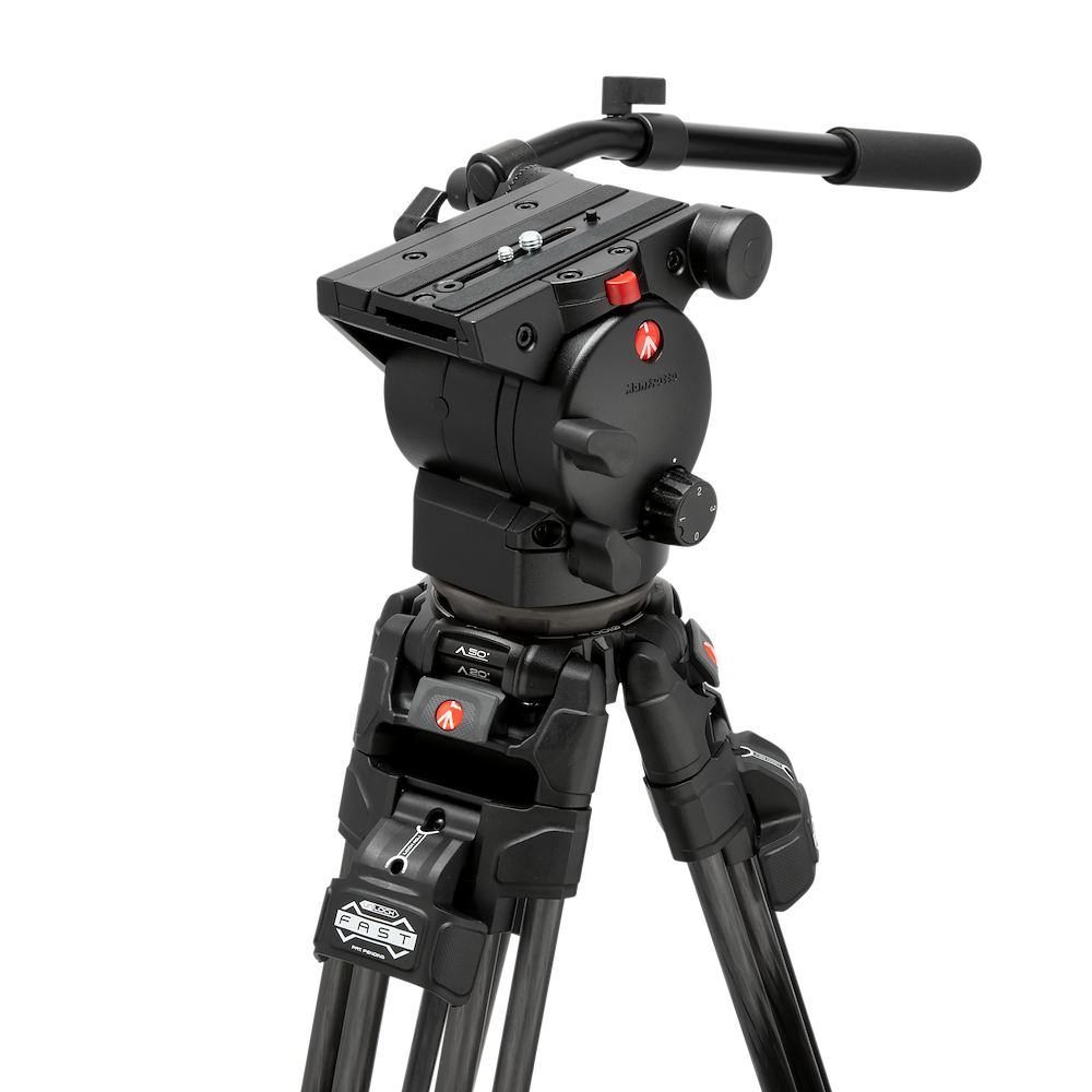 Видео статив кит Manfrotto с глава 526 FAST и двойни бързо разпъващи карбонови крака 645 - среден паяк