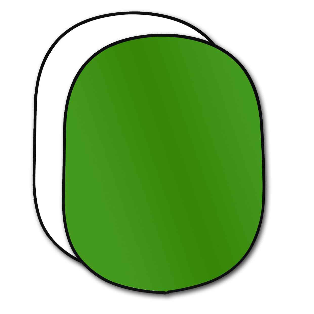 Сгъваем фон с две лица - 1.5 х 2 м Chromagreen / Бял