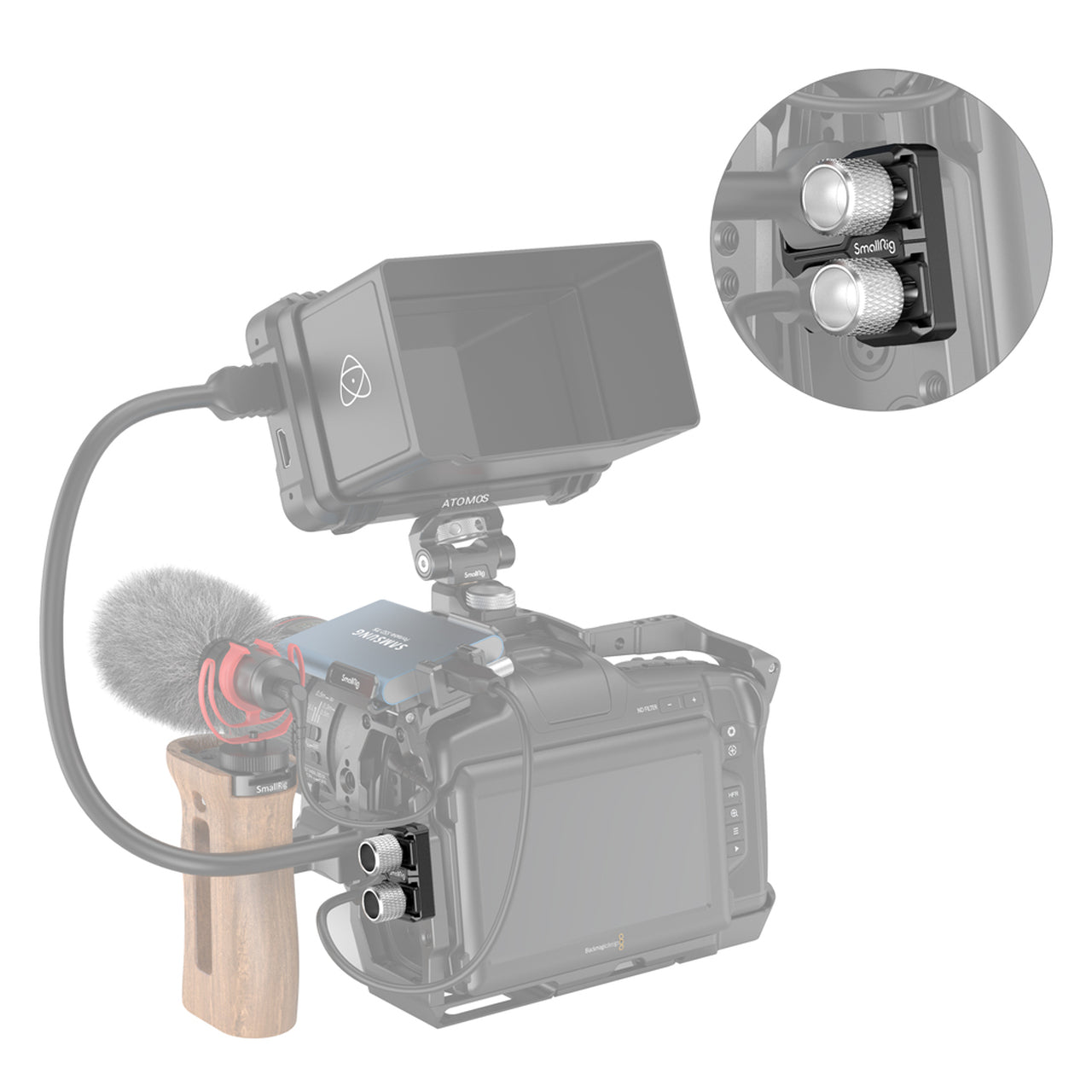 HDMI & USB-C кабелна скоба за BMPCC 6K PRO 3271 SmallRig