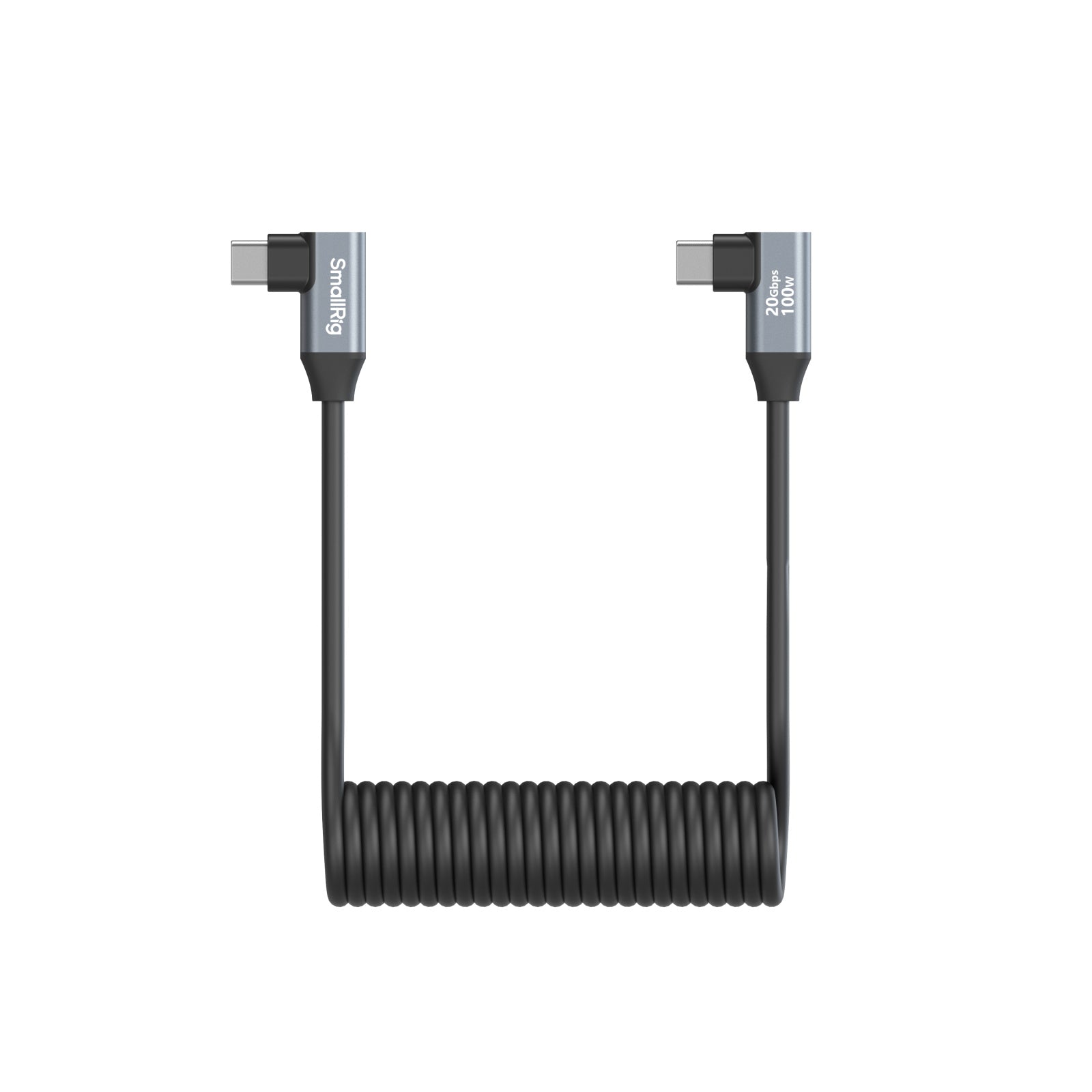 SmallRig USB-C (ъглов към ъглов) навит на спирала кабел за данни (60 см)