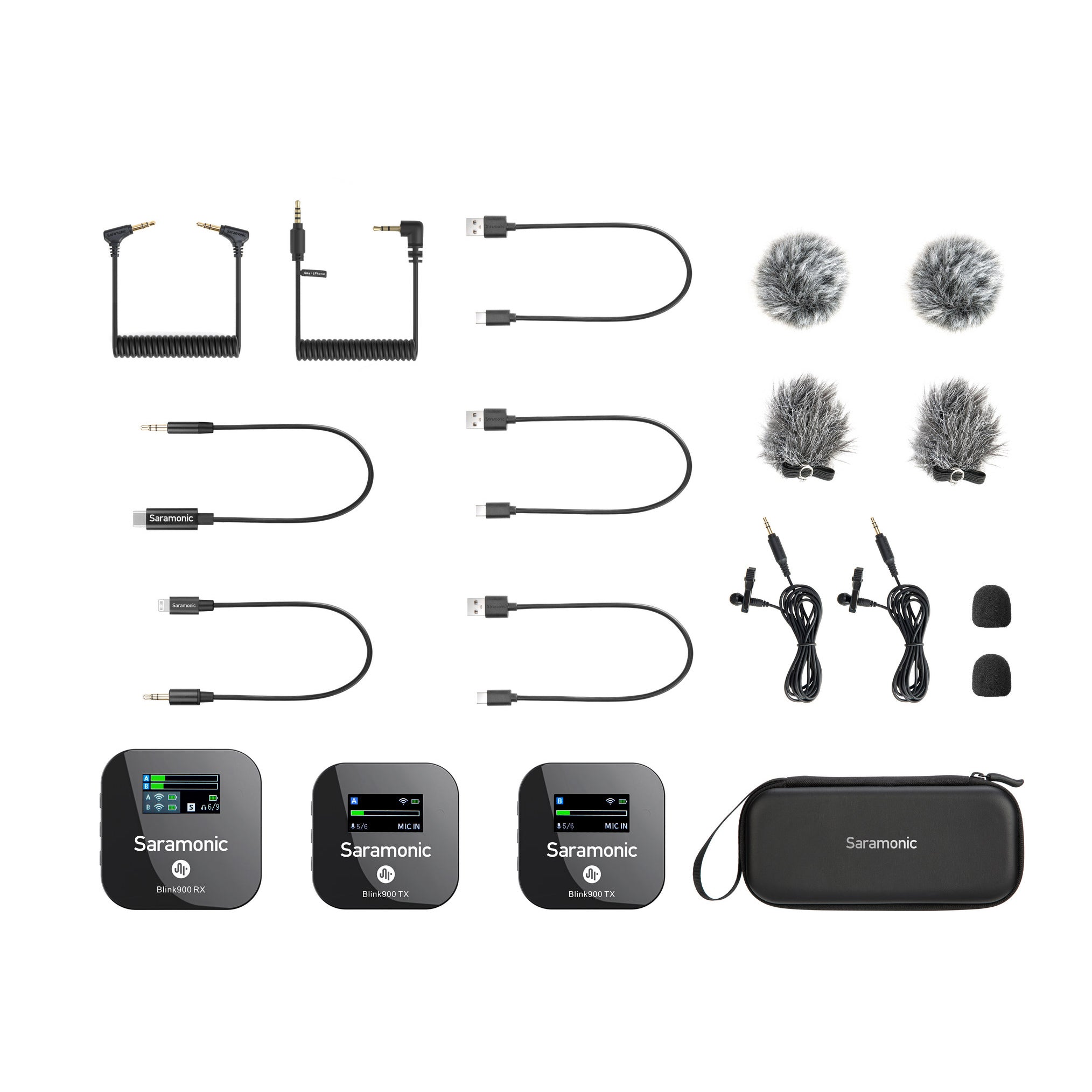 Saramonic Blink 900 B2 2-Person Wireless Clip-On Mic System With Lavaliers & Dual Receiver