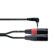 Y-кабел CORDIAL EY 1 WRMM – 1x 3.5 mm right-angle mini jack (stereo) to 2x XLR male, 1 м