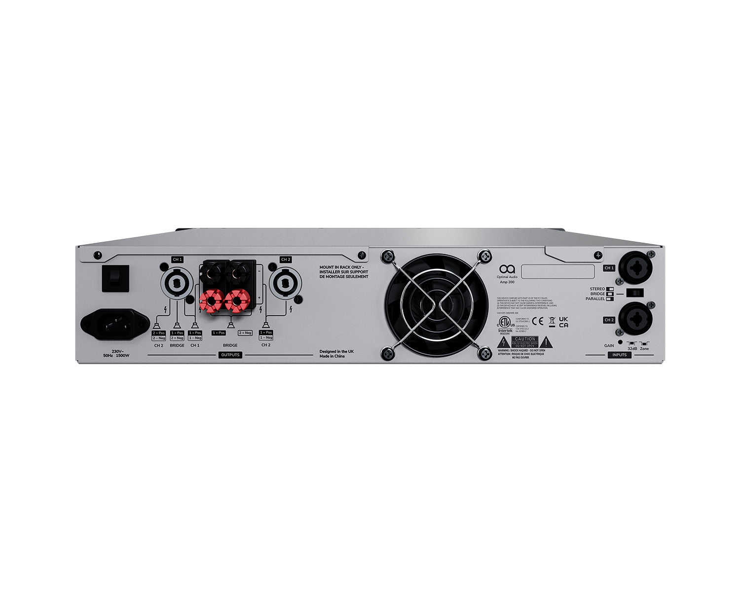 Усилвател Optimal Audio AMP200 - 2x700W (4Ω) 2x400W (8Ω)
