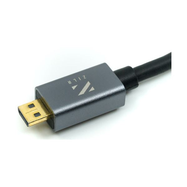 HDMI кабел ZILR 4K 60p Hyper-Thin High-Speed Micro-HDMI към Full HDMI Cable with Ethernet - 45cm
