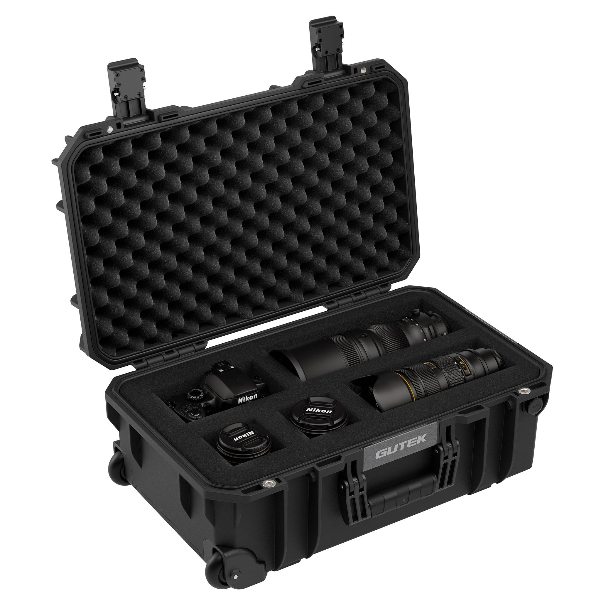 Твърд куфар с колелца GUTEK Tortoise T-300 Black - IP67
