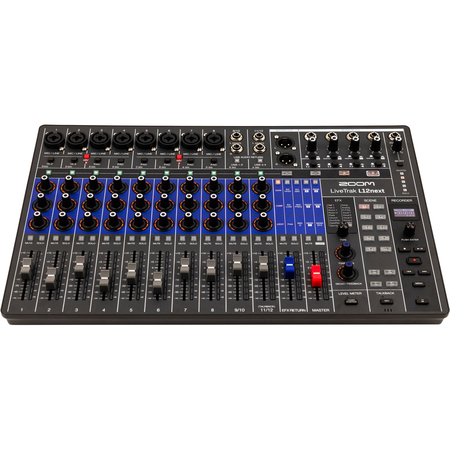 12 канален смесителен пулт с ефекти Zoom L-12NEXT Livetrak - Digital Mixer and Recorder