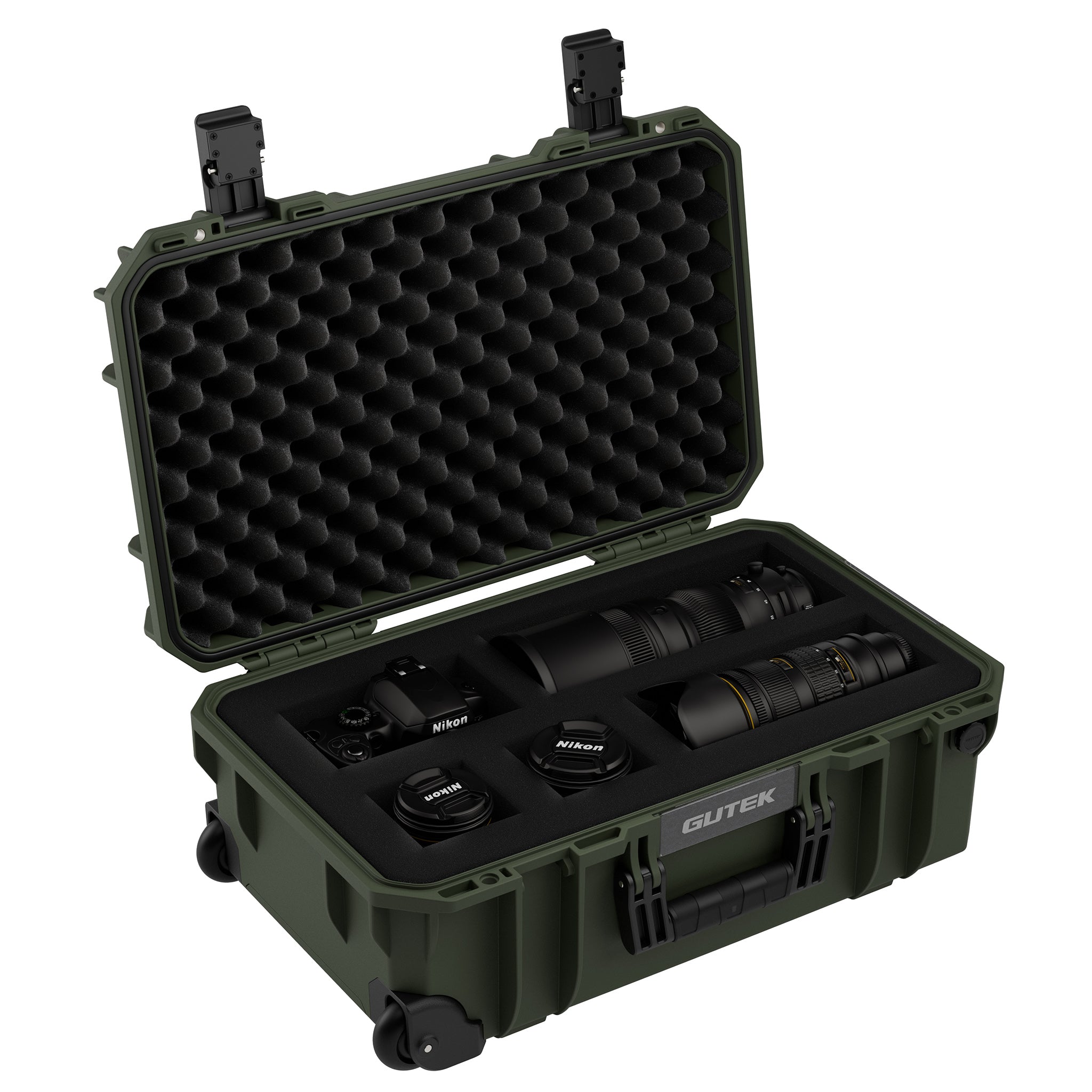 Твърд куфар с колелца GUTEK Tortoise T-300 Olive Drab Green - IP67
