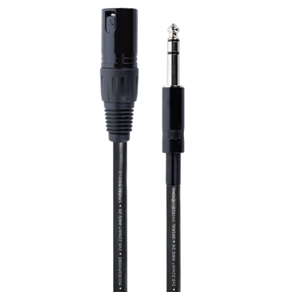 Балансиран адаптерен кабел CORDIAL EM 1 MV – XLR мъжки към 6.3 мм стерео жак, 1 м