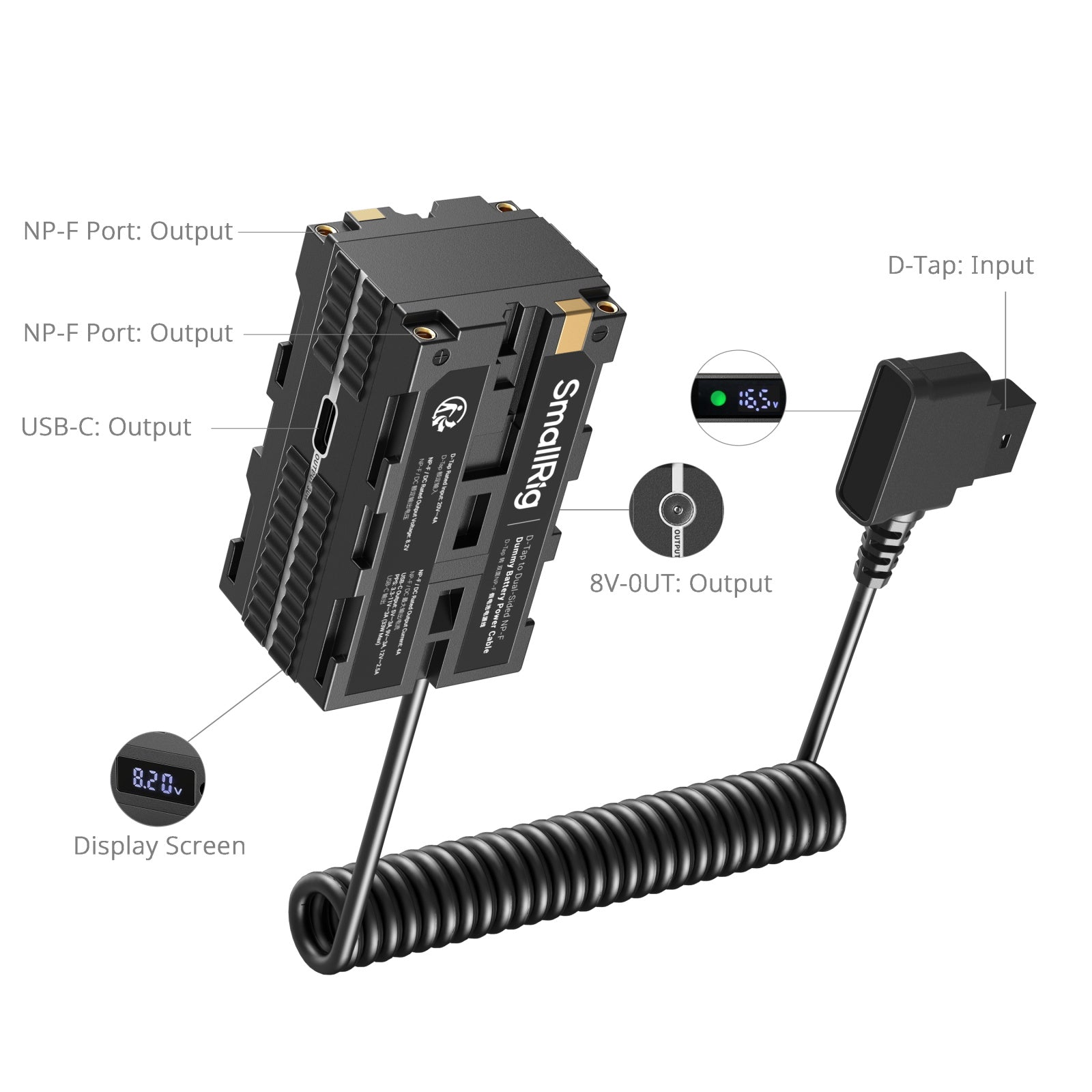 Двустранна дъми батерия NPF с USB Type-C SmallRig