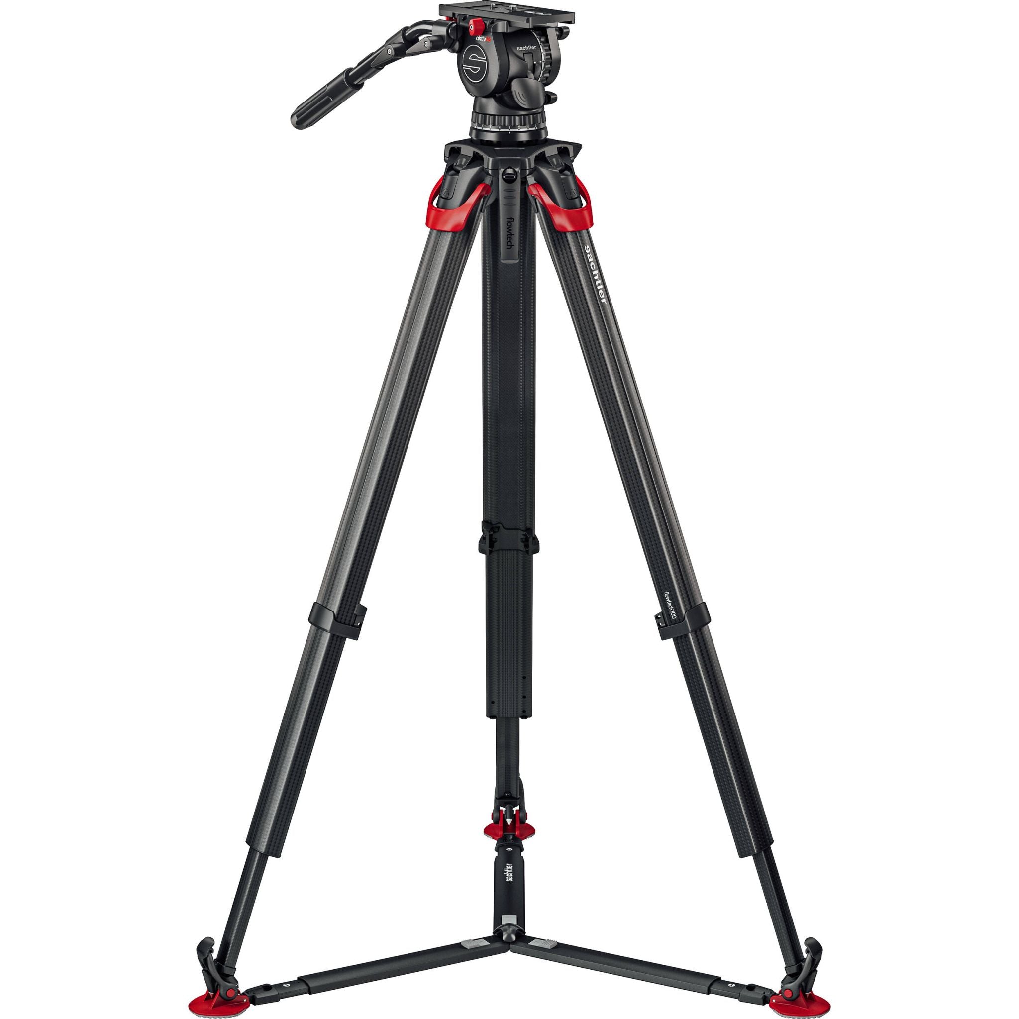 Видео статив комплект Sachtler System aktiv14T flowtech100 GS карбонов със система за бързо разпъване