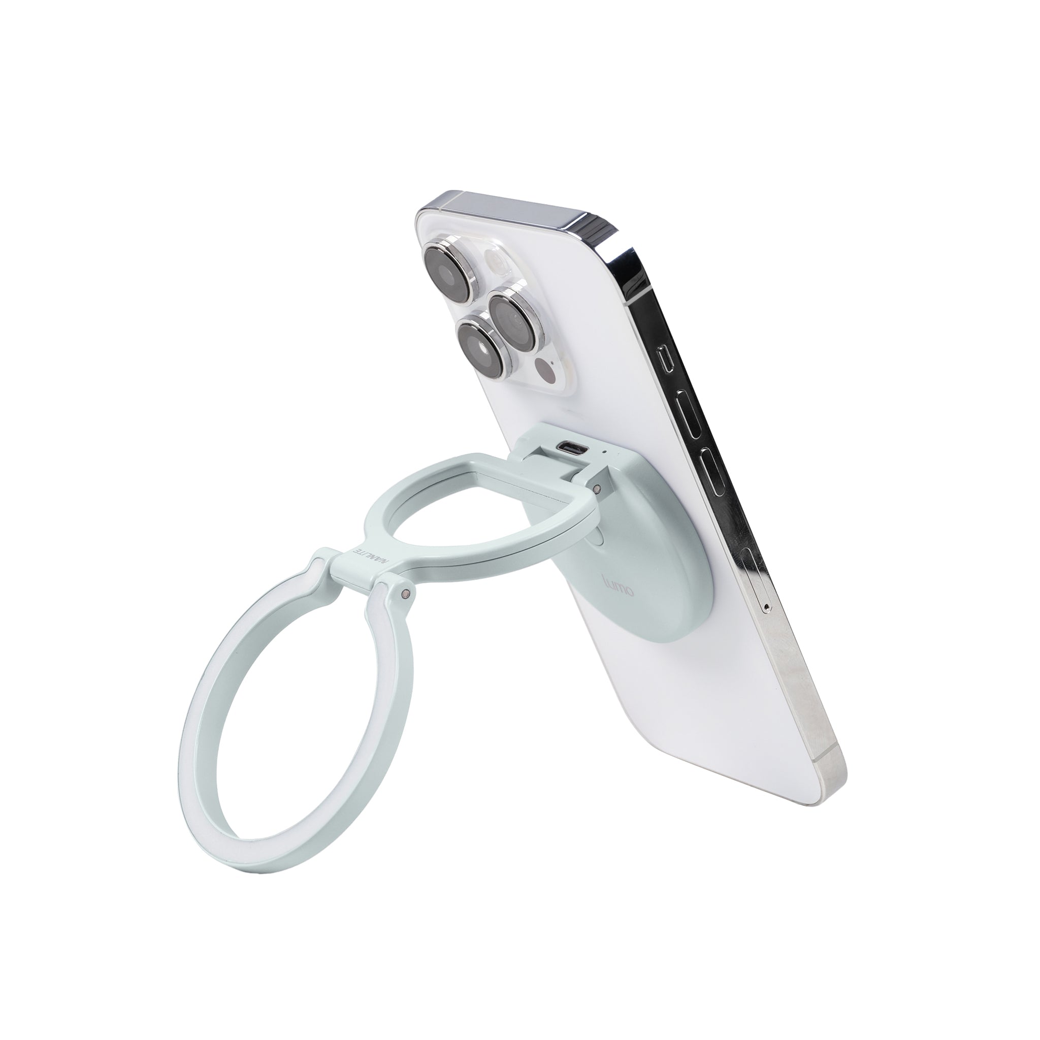 Мини диоден ринг за телефон NANLITE Lumo (MagSafe Compatible) (Mint Blue)