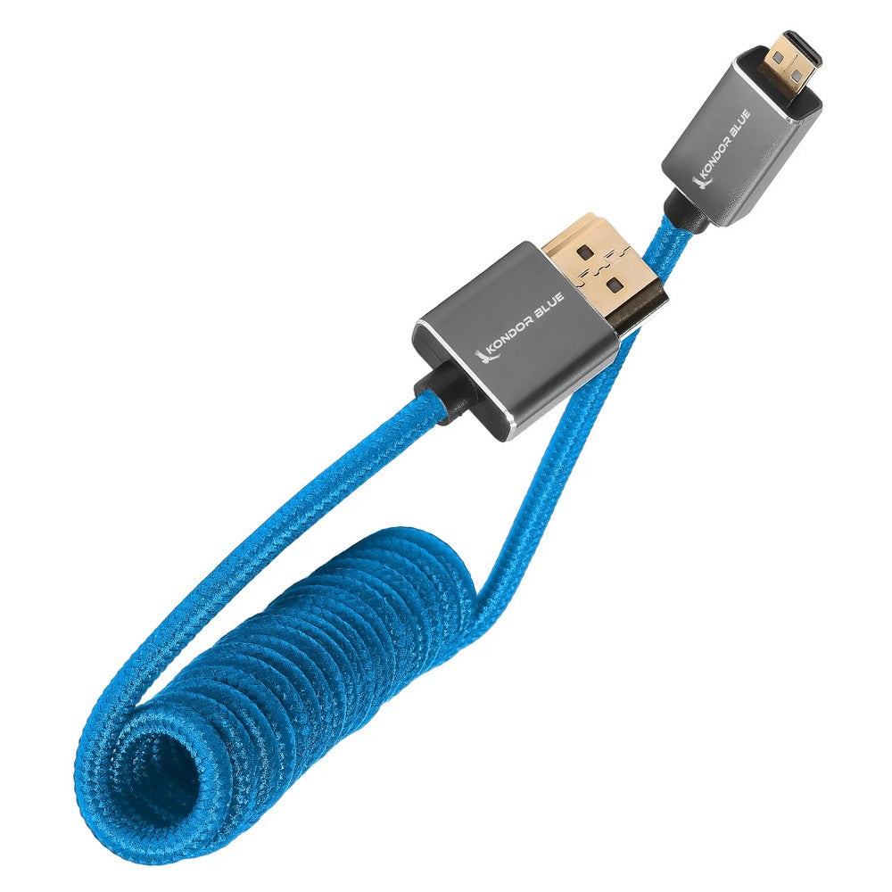 Micro HDMI to Full HDMI Cable 12-24in Braided Coiled