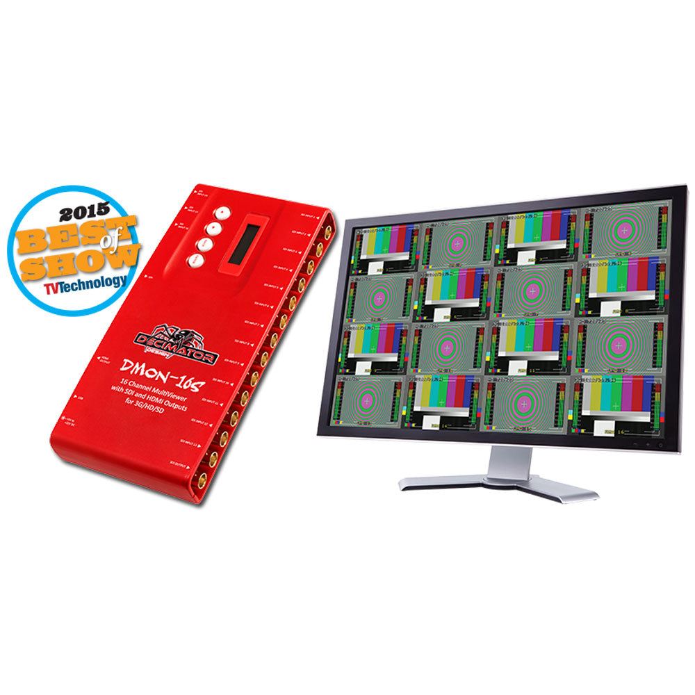 1 до 16-канален MultiViewer със SDI и HDMI изходи за 3G/HD/SD и персонализирани схеми Decimator Design